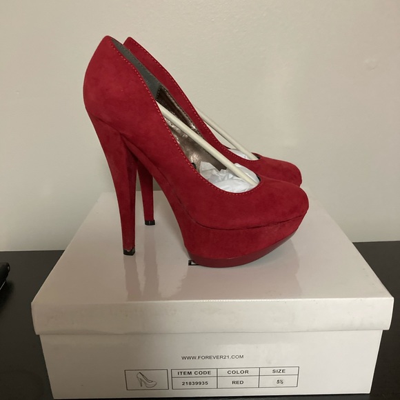 NWB Forever 21 Red Platform Stilettos - Picture 2 of 5